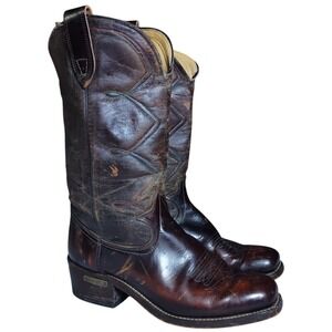Vintage Laredo Boots Mens Size 9D  Leather Western Brown Square Toe Cowboy 80s